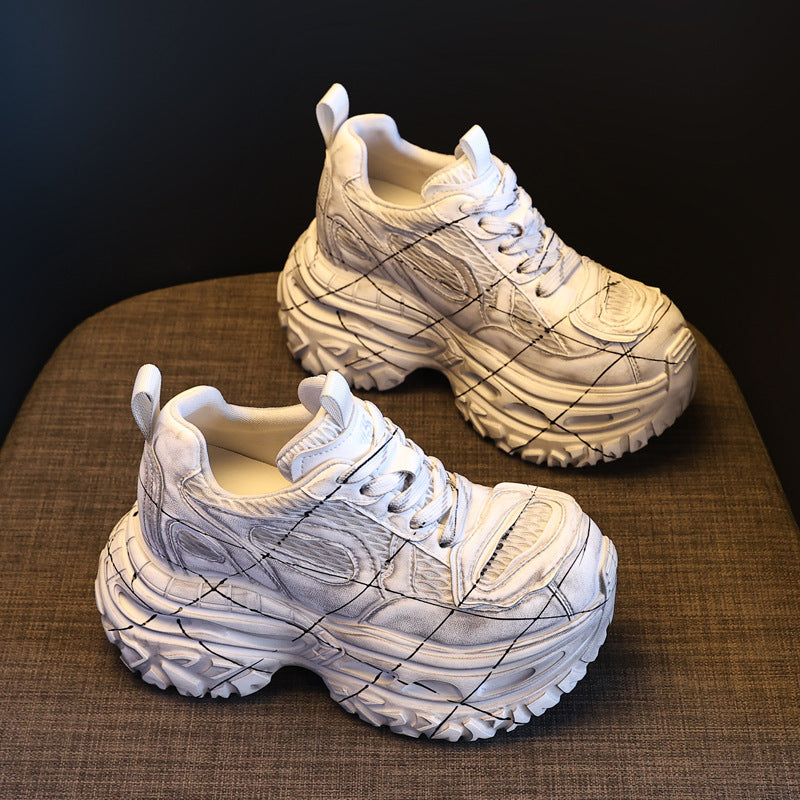Women's Platform Height Increasing Insole Retro Daddy Sports Casual Shoes