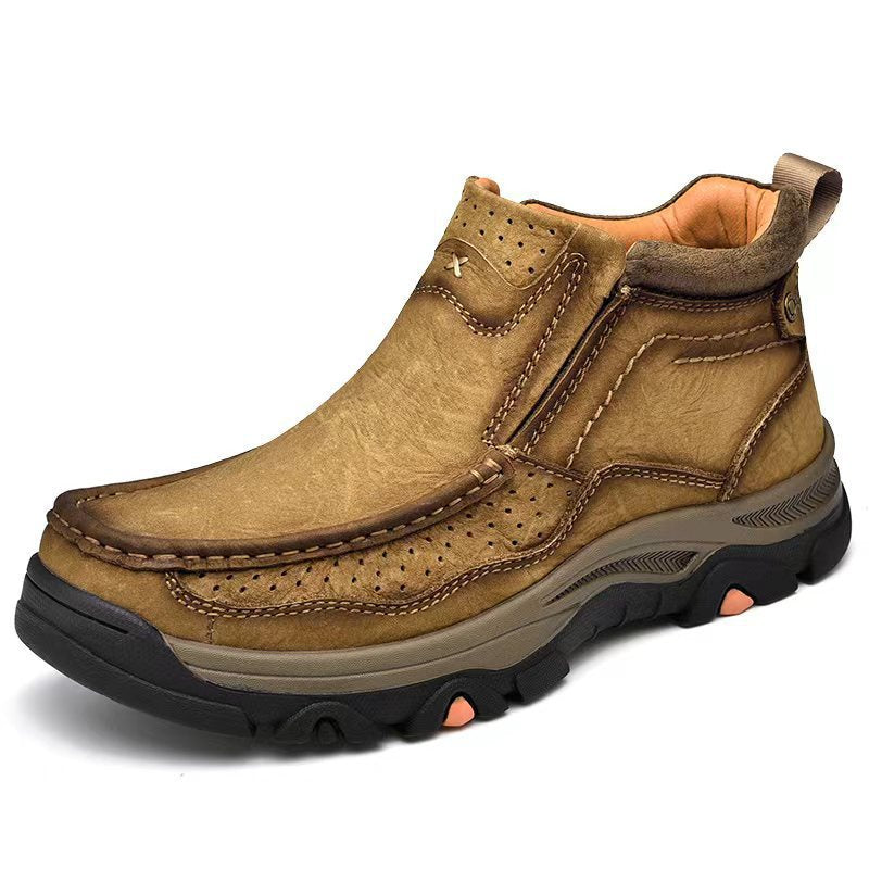 Men's Top Layer Cowhide Large Size Thick Bottom Men's Leather Boots