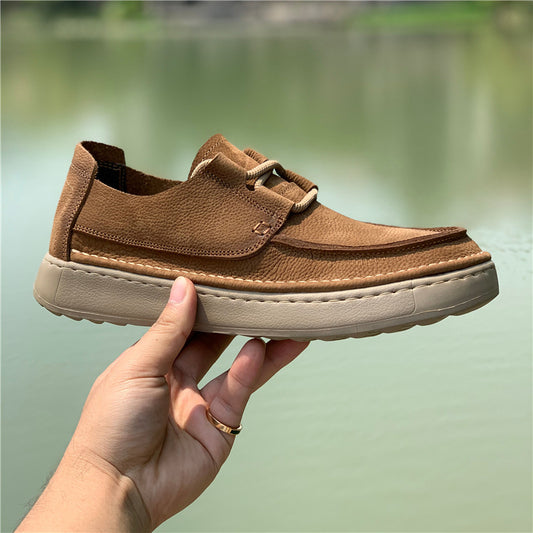 Men's Retro First Layer Cowhide Breathable Soft Bottom Leather Shoes