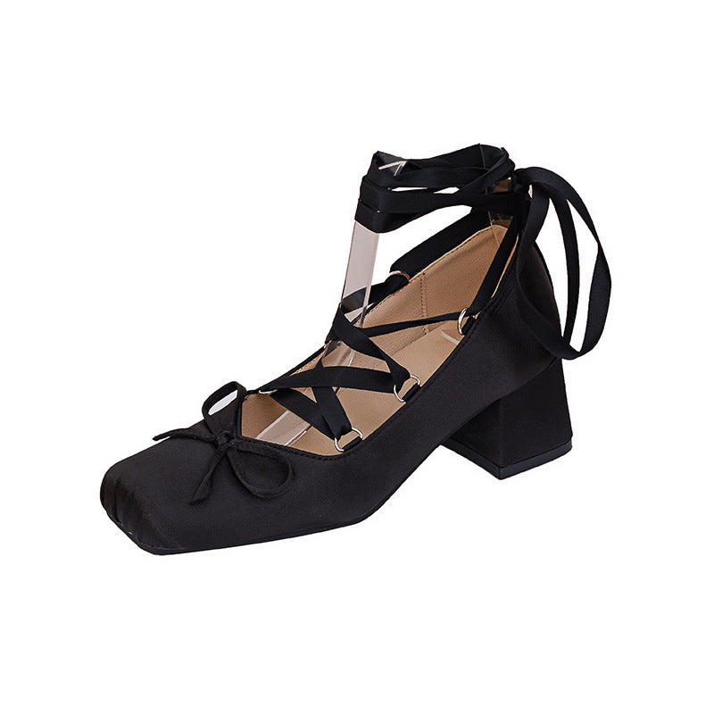 Now Pink Cross High Ballet Style Wear French Heels