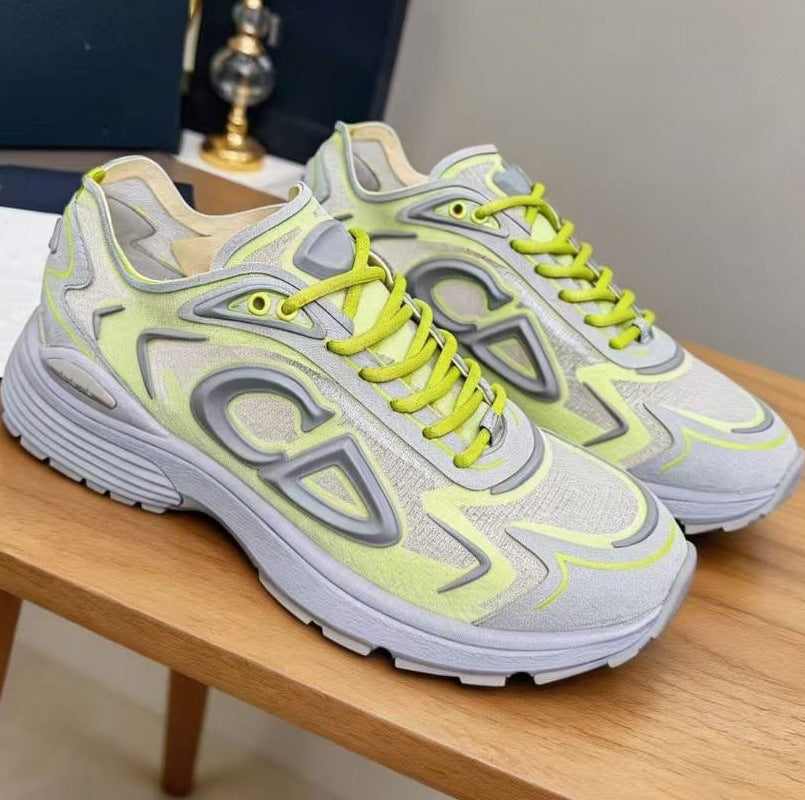 Men's Cowhide Stitching Tied Trendy Luxury Women's Casual Shoes
