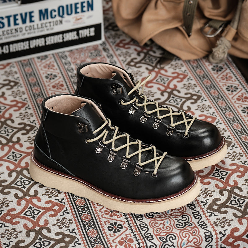 Men's Worker Mountain Light Medium Short Face Leather Shoes