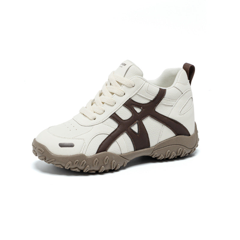 Women's Sports Breathable Mesh White Height Increasing Women's Casual Shoes