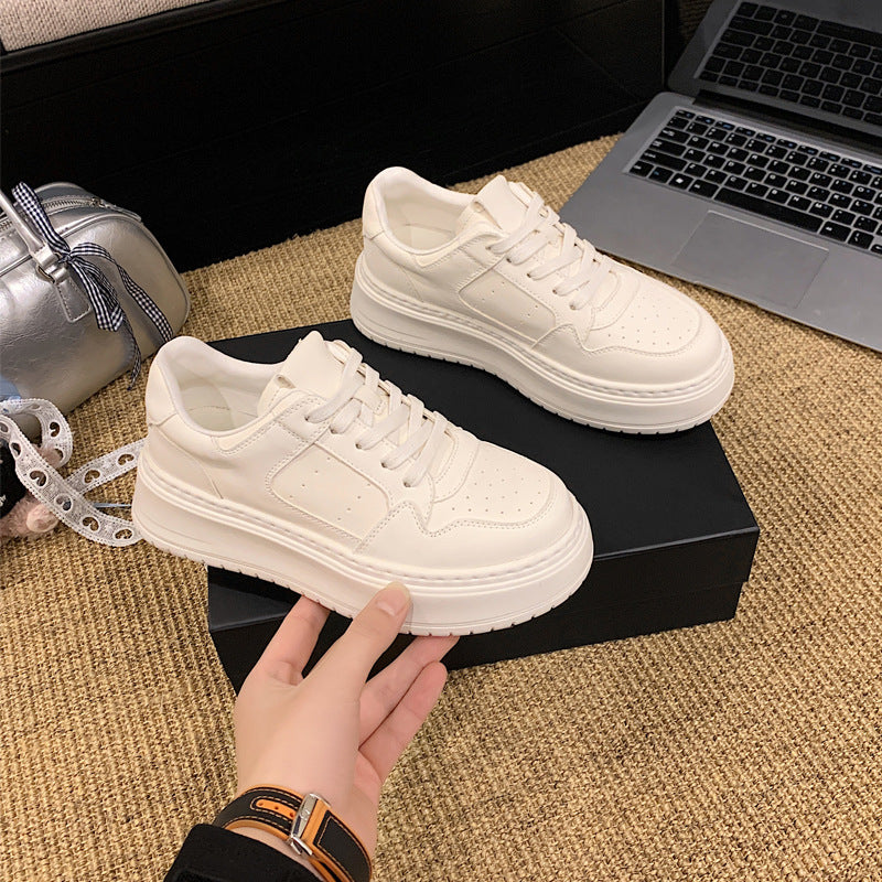 Women's Sheepskin Lining White Spring Lightweight Foam Platform Women's Casual Shoes