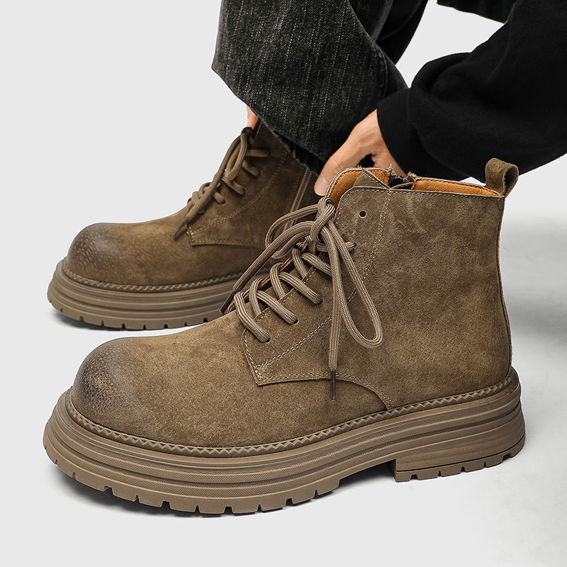 Autumn Worker Couple British Style Side Men's Martin Boots