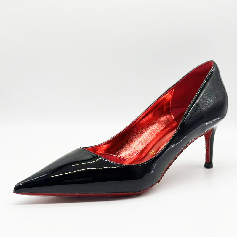 Protection Air Cotton Side Empty Pointed Red High Sexy Temperament Heels