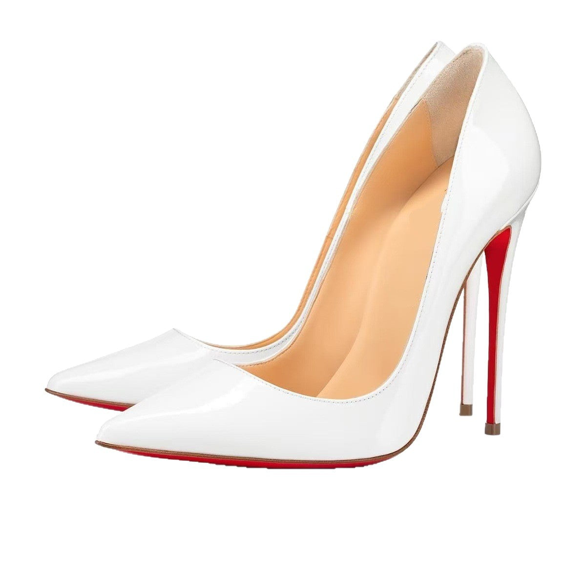 Women's Anchor Rivet Red Sole Pointed High Heels