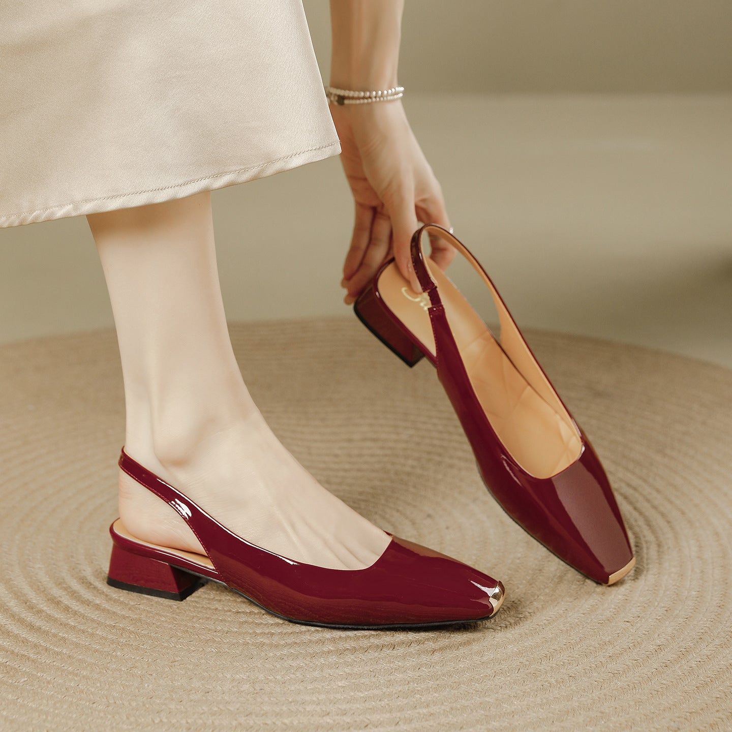 Women's Chunky Mary Jane Summer Strap Comfortable Square Head High Heeled Sandals