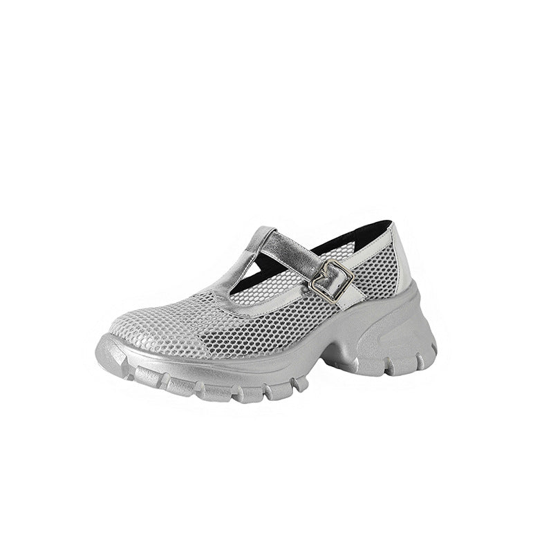 Korean Style Fashionable Simple Breathable Summer Round Head Thick Sandals
