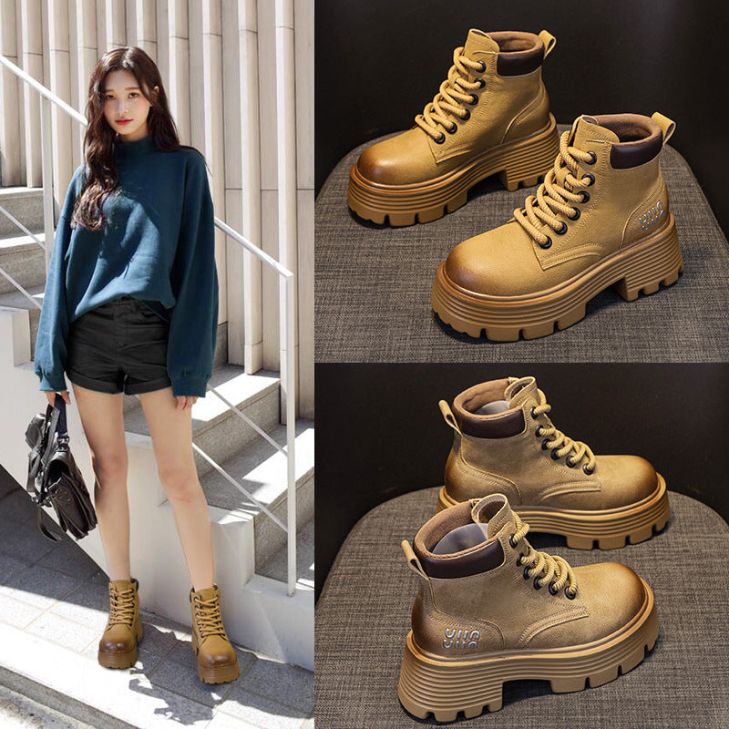 Women's For Worker British Style Surface Bootie Women's Leather Boots