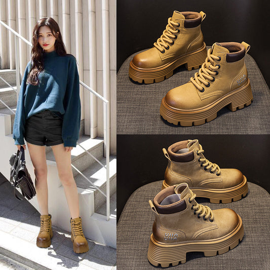 Women's For Worker British Style Surface Bootie Women's Leather Boots