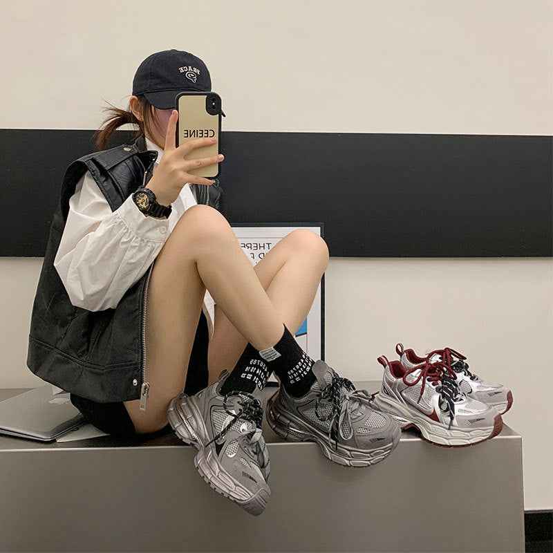 Women's Paris Dad Platform Lightweight Sier Slimming Women's Sports Shoes