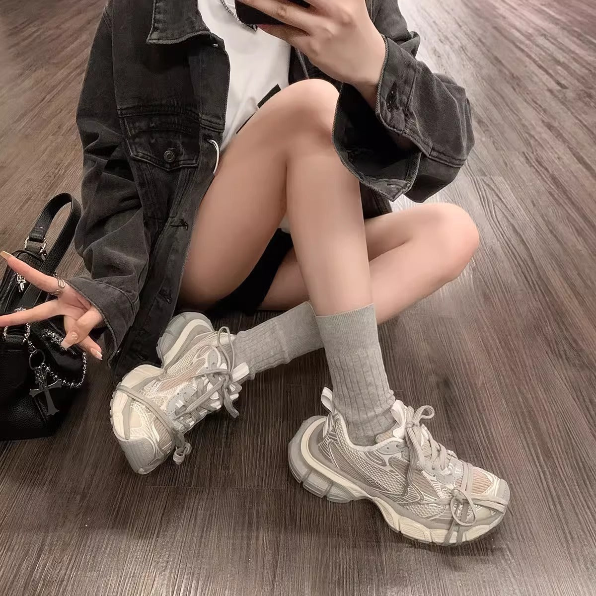 Women's & Men's Distressed Paris Dad Raise The Bottom Sneakers