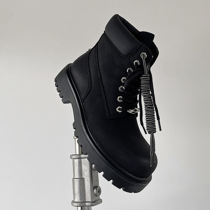 Men's Worker Platform Height Increasing Retro Easy Boots