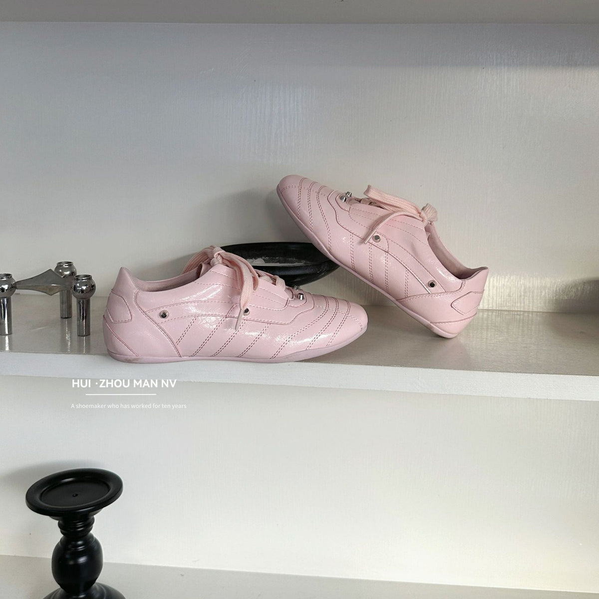 Women's Retro Rivet German Training Ballet Style Inner Height Increasing Round Casual Shoes