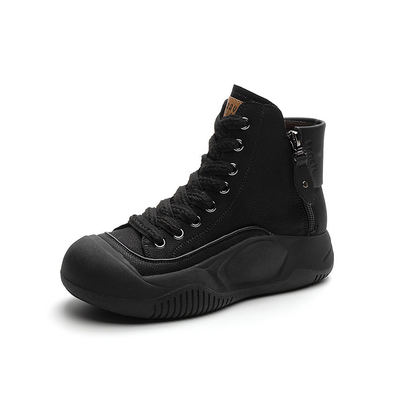 Women's Explosion Board Dad Autumn Retro Lightweight Platform Women's Leather Boots