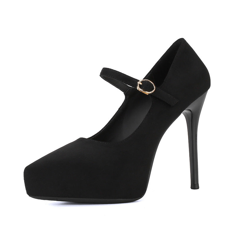 One-word With Pointed Toe Stiletto High French Heels