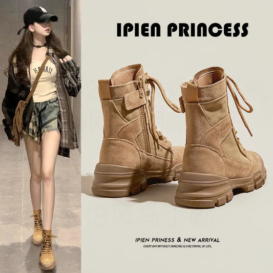 Martin Outdoor Hiking Travel Desert Thick Bottom Women's Leather Boots