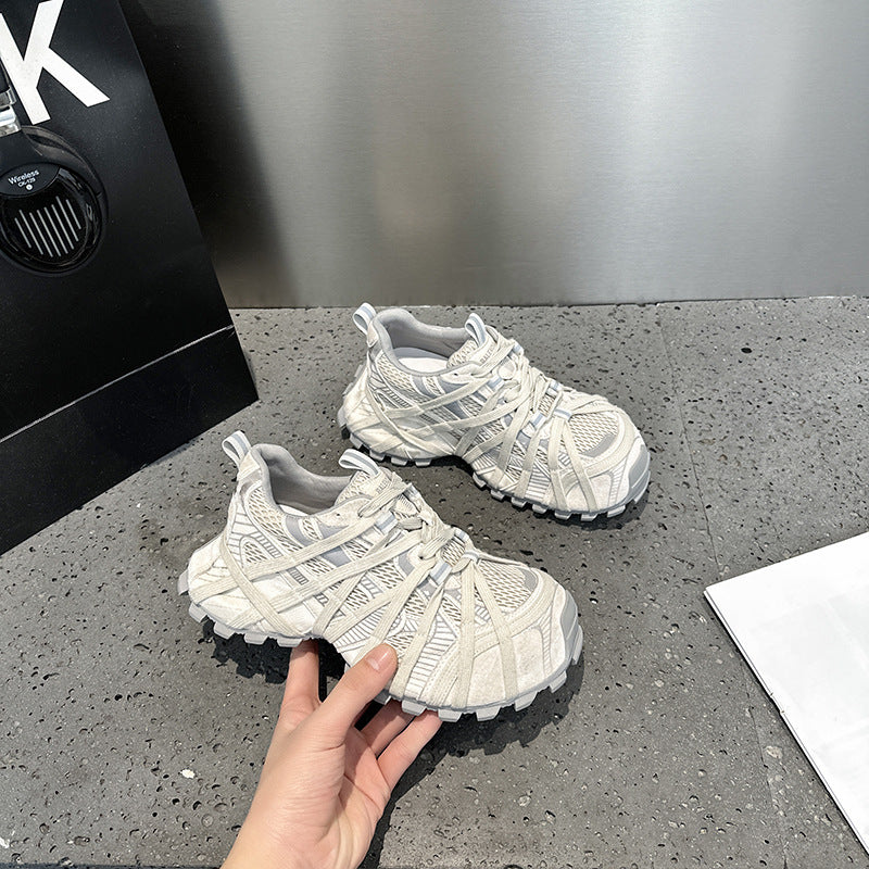 Women's Spider Strap Platform Dad Spring Comfortable Height Sneakers