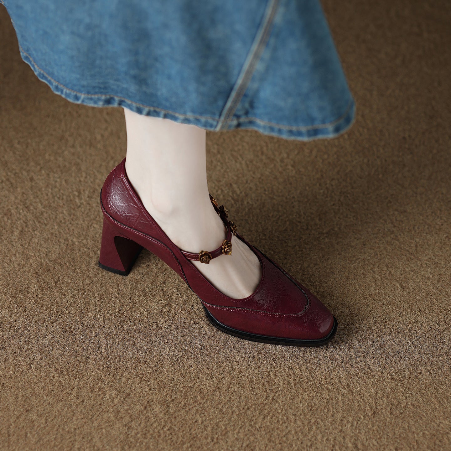 Women's Version Western Style High French Pumps Vintage Women's Casual Shoes