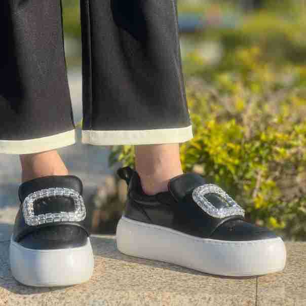 Drill Buckle Square Bread Genuine Platform Sports Casual Shoes