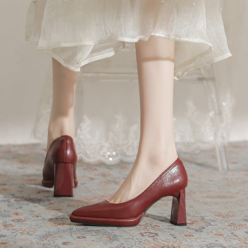 Women's Platform High French Fashionable Professional Chunky Sexy Temperament Women's Fashion Shoes