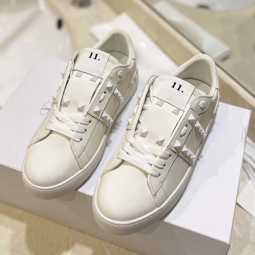 Men's Rivet White Genuine Fashion Trendy Couple Men's Sports Shoes