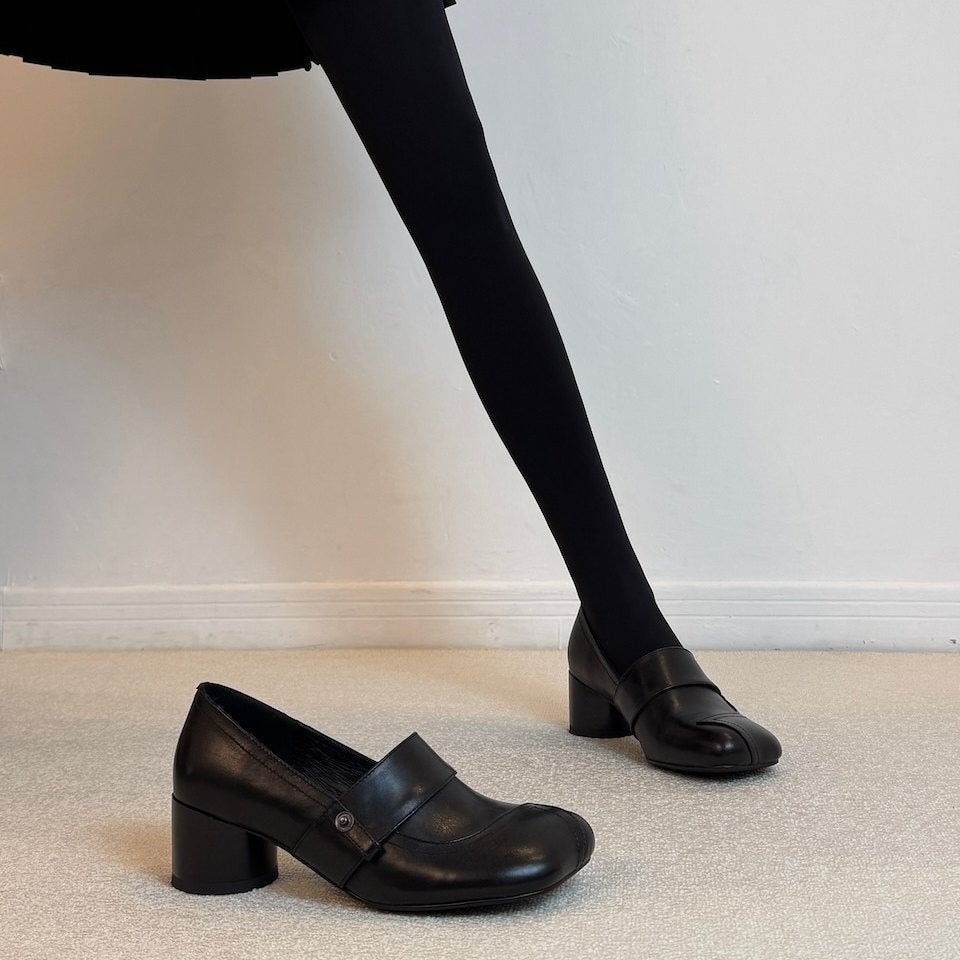 Women's Cowhide Simple Round Bottom High-cut High Women's Fashion Shoes