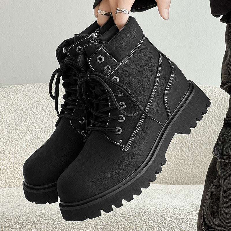 Thick Bottom Increased British Retro Desert Hiking Mickey Yellow Men's Martin Boots