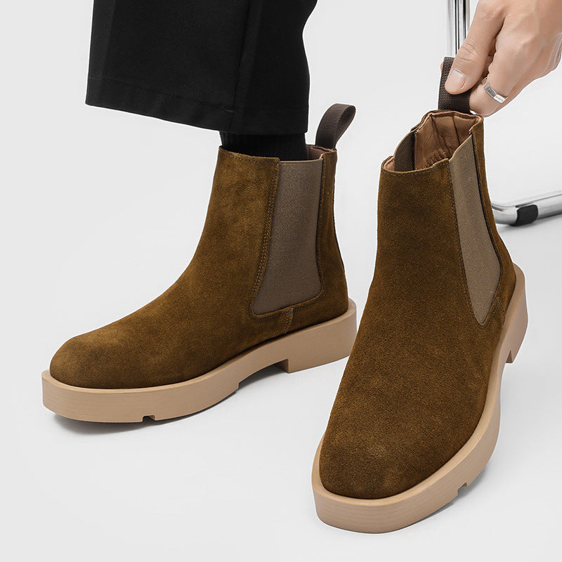 Men's Platform Chelsea Height Increasing Insole Short Boots