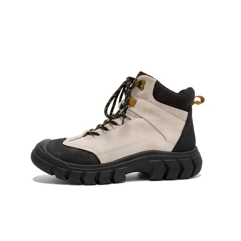 Men's Travel Tooling Outdoor Thick Bottom Height Increasing Insole British Style Men's Martin Boots