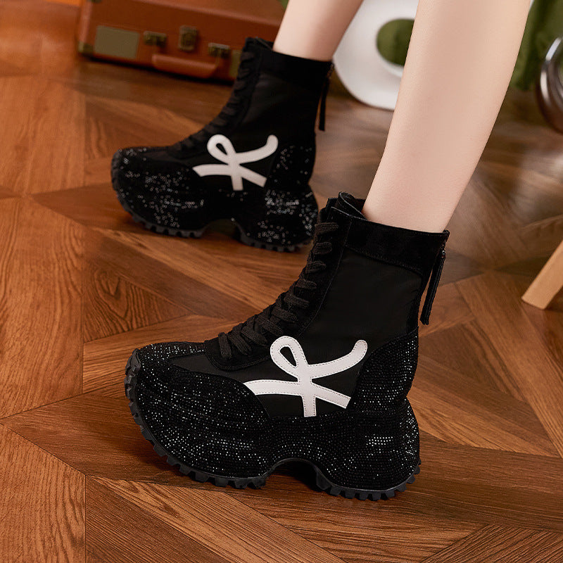 Women's Platform Cortez Full Diamond Small Height Men's Shoes
