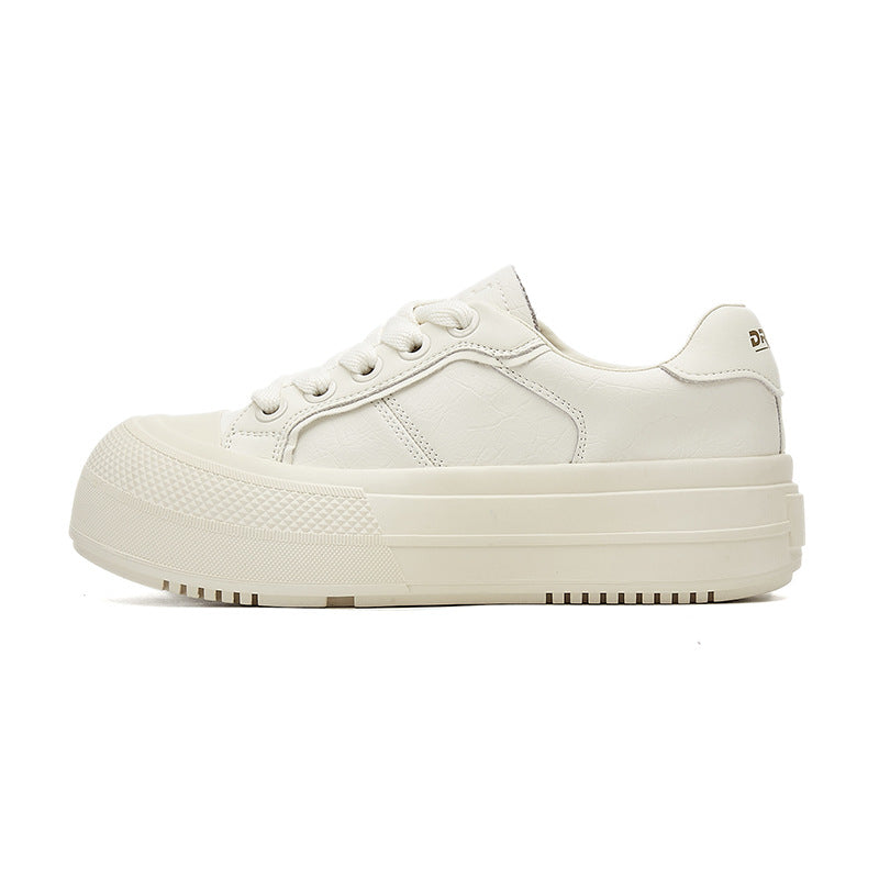 Women's Platinum Muffin Bottom Round Toe Height Increasing Women's Casual Shoes