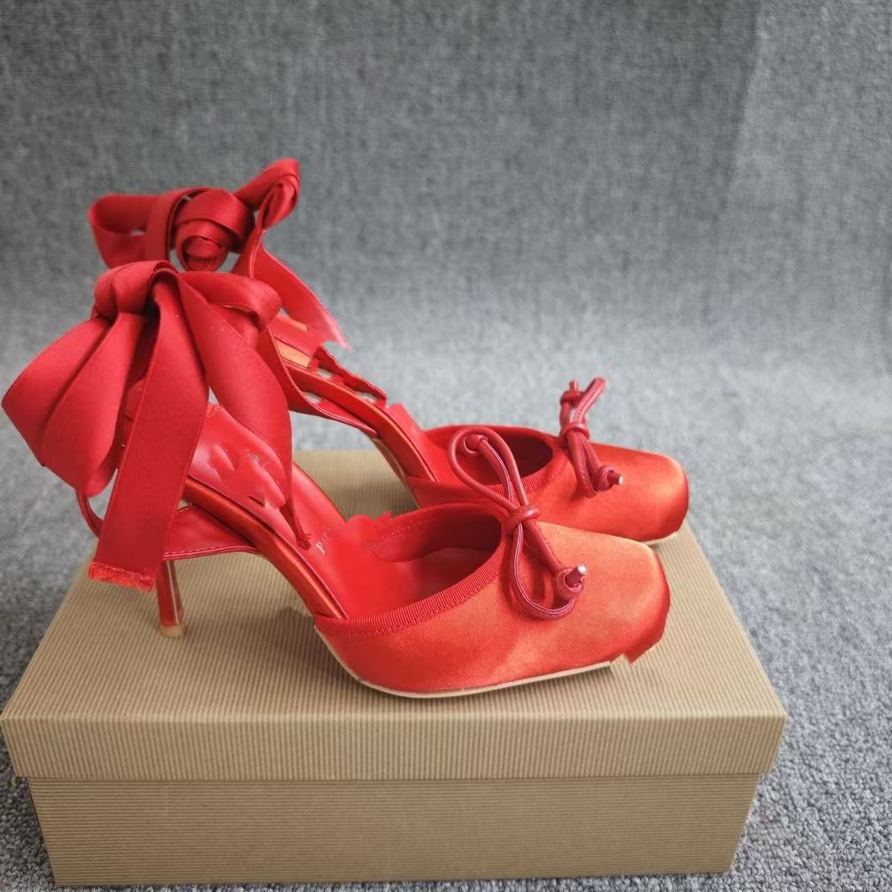 French Style Strap Dignified Rhinestone Sexy Red Bottom High Snake-shaped Sandals