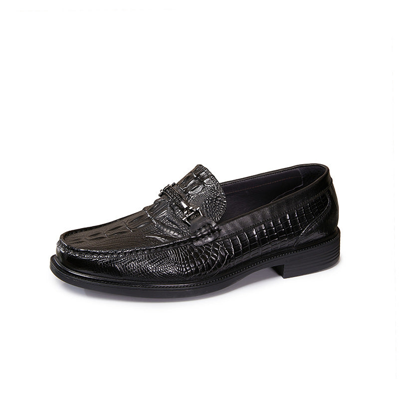 Men's Spring Genuine Low Comfortable Slip-on Crocodile Men's Casual Shoes