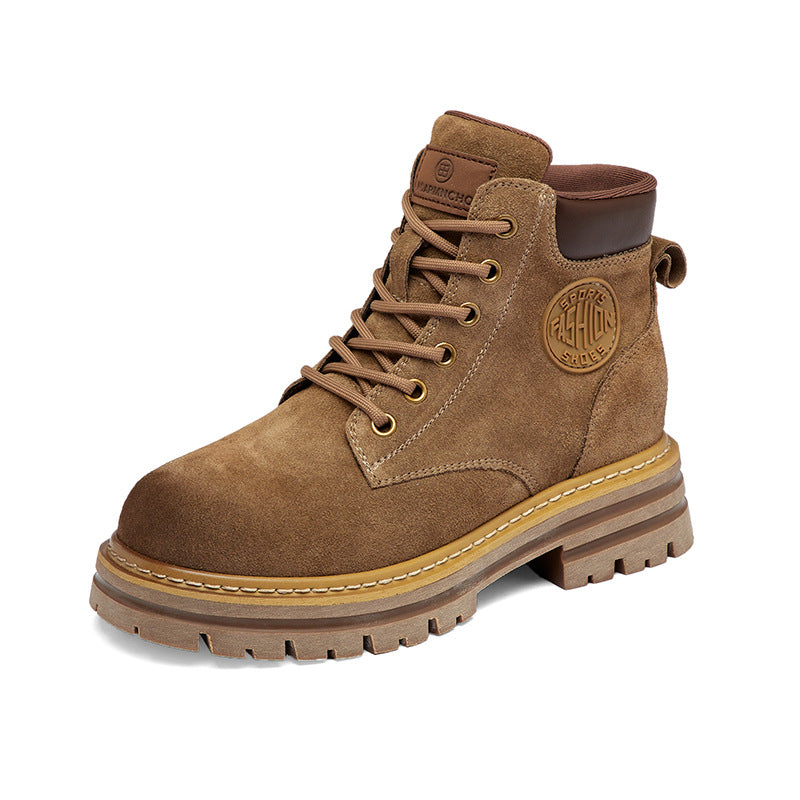 Women's Hollow Martin Summer Soft Retro Short Cow Suede Women's Leather Boots