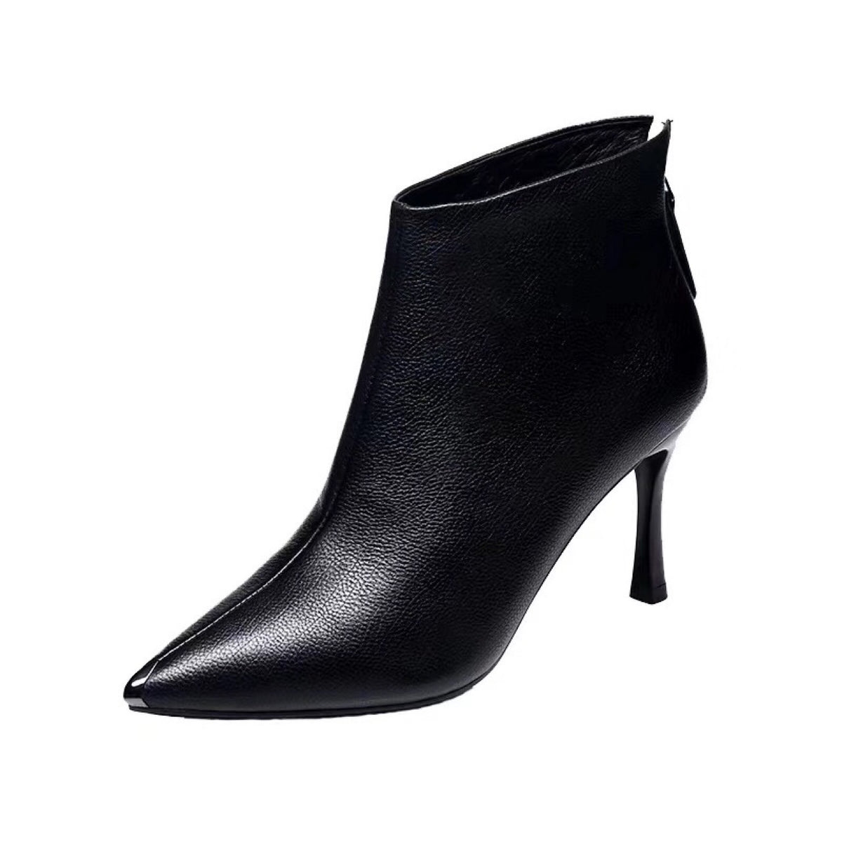 Women's Stiletto High Small Thin Booties Fleece-lined Women's Leather Boots