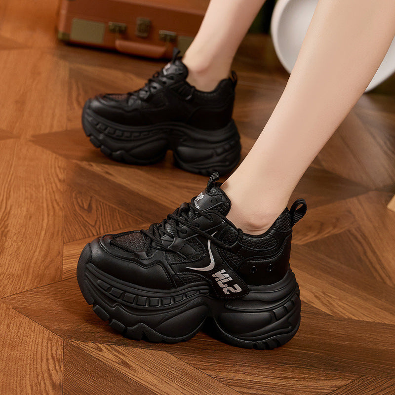 Women's Platform Dad Lace Up Muffin Height Increasing Women's Sports Shoes