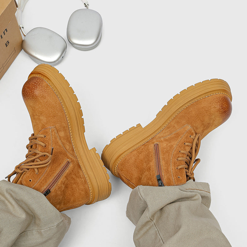 Autumn Worker Couple British Style Side Men's Martin Boots
