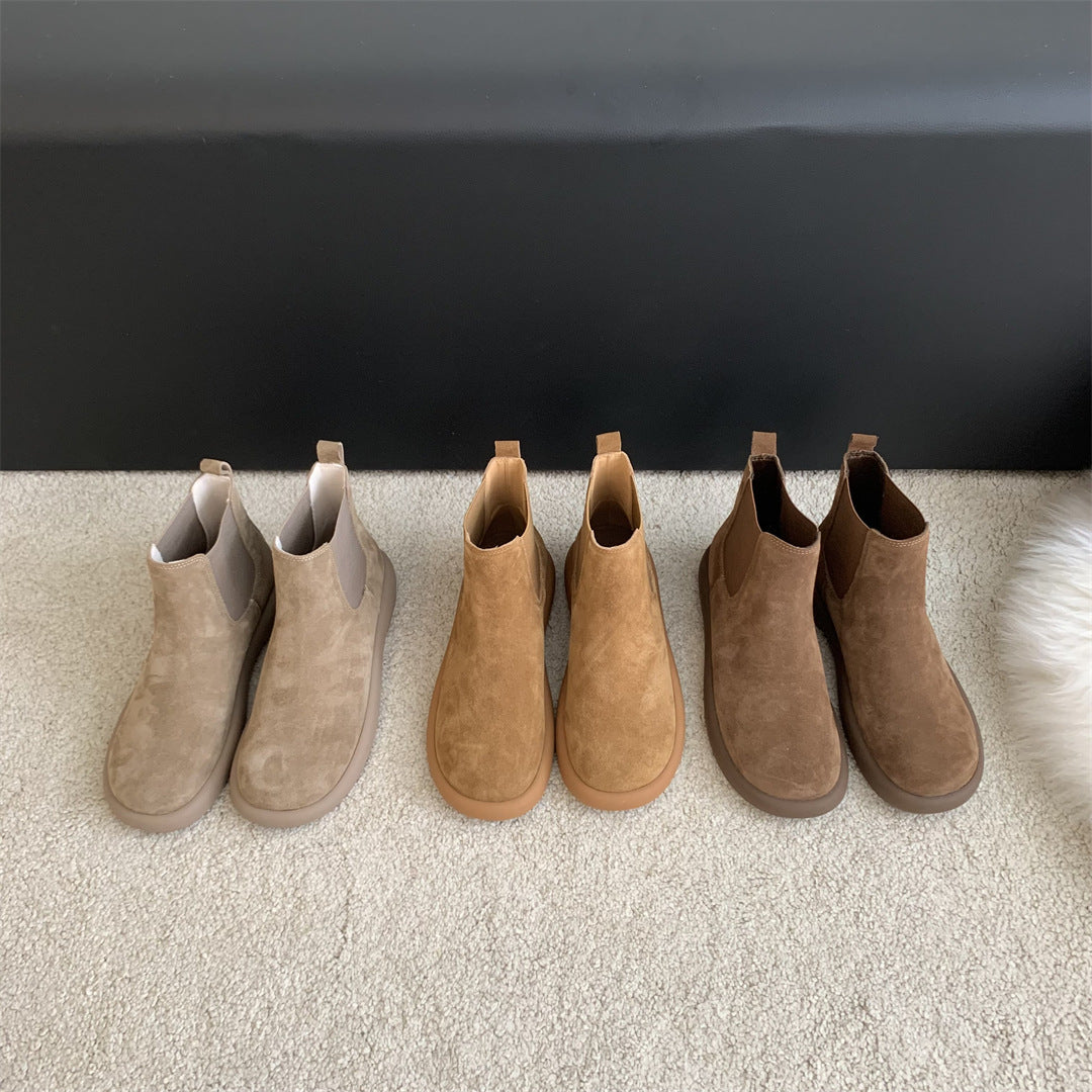 Full Matte Martin Retro Platform Sleeve Rubber Band Boots