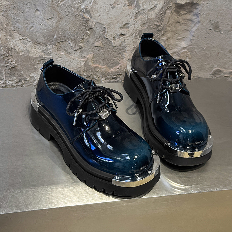 Men's Summer Fashion Formal Wear Khaki Blue Men's Casual Leather Shoes