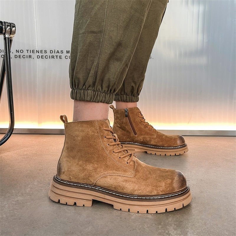 Men's Style Vintage Rhubarb Trend Platform Ankle Outdoor Men's Martin Boots