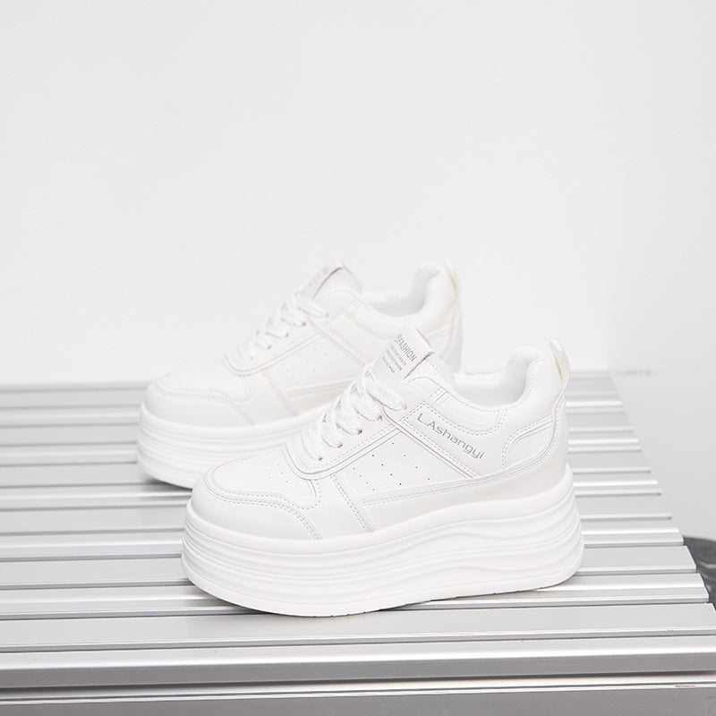 Women's Hidden White Spring Muffin Sports Skate Heels