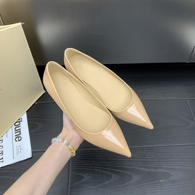 Tired Feet High-grade Pointed Plus Size Low-cut Pumps Red Bottom Women's Fashion Shoes