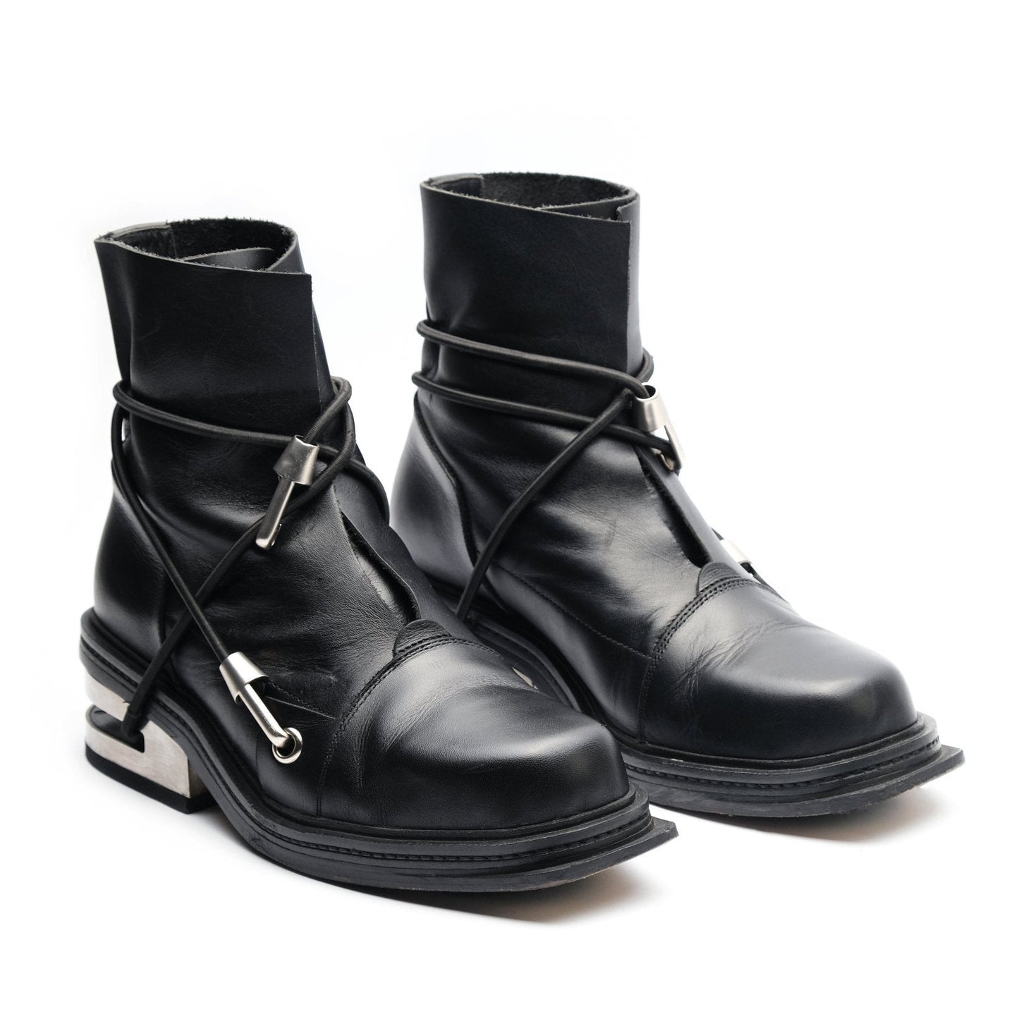 Booties Elastic Bandage Generation Square Toe Short Tube Heels