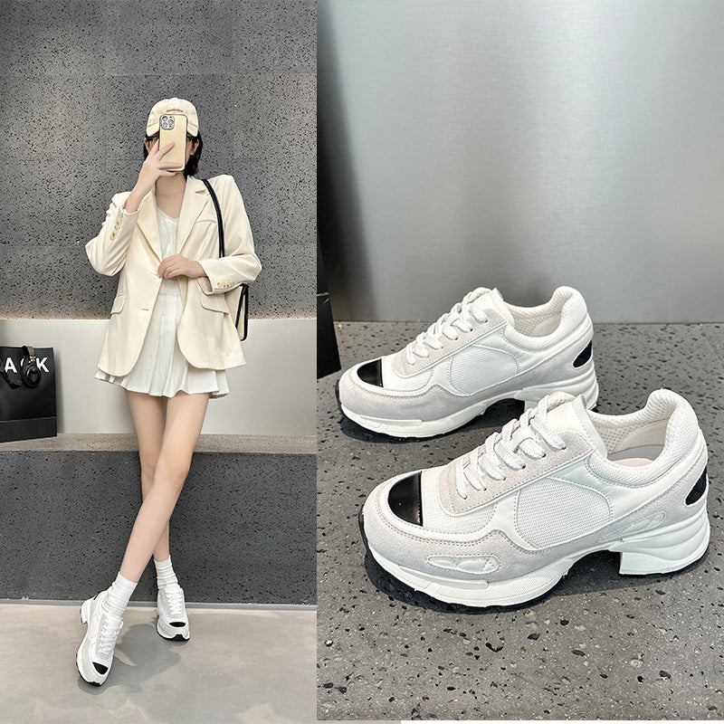 Women's Classic Style Thick Sole Increased Sports Skate White Women's Casual Shoes