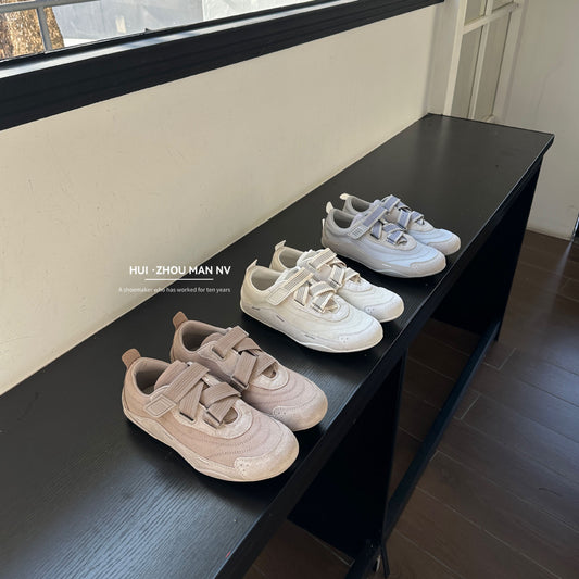Women's Retro Ballet Training French Velcro Flat Women's Sports Shoes