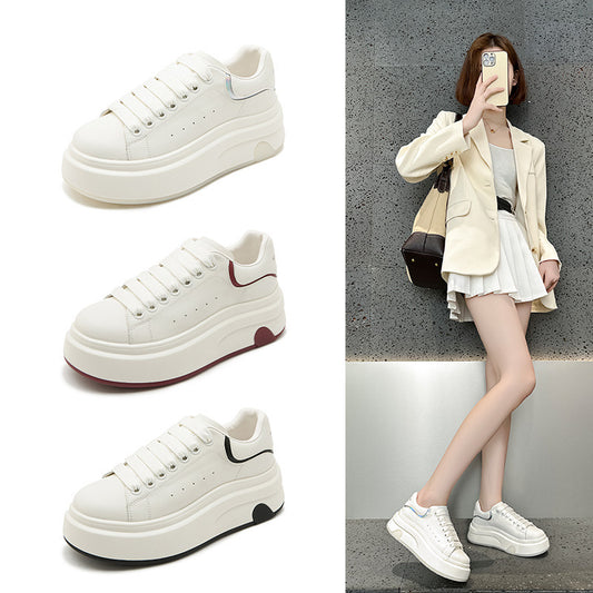 Women's Mcqueen White Spring Thick Bottom Breathable Sports Women's Casual Shoes