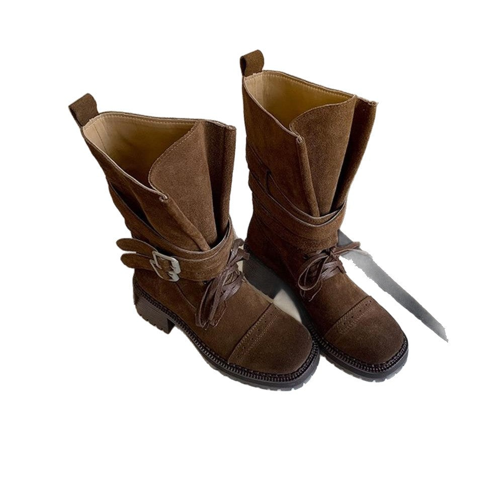 Women's Retro British Style Martin Western Cowboy Boots