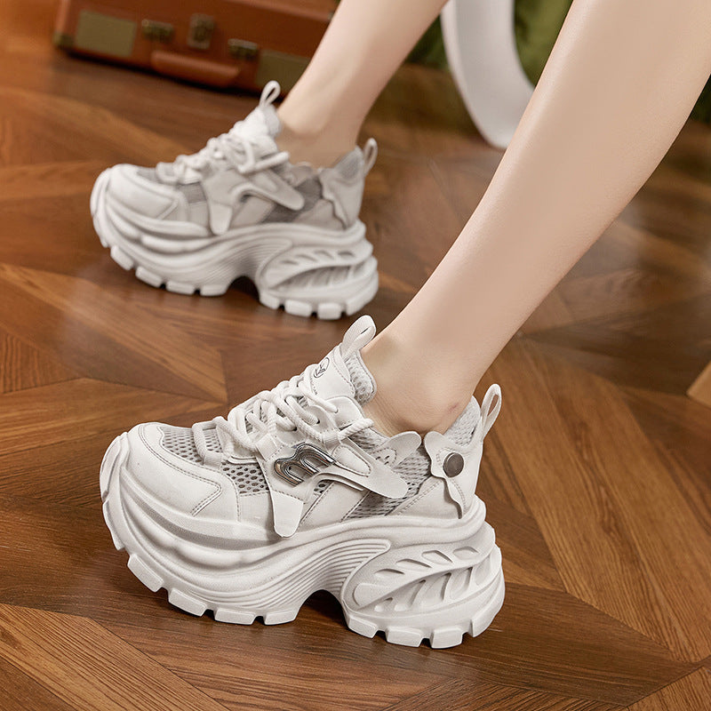 Women's Mesh Surface Breathable Height Increasing Insole Casual Shoes